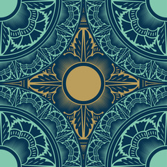 Vector seamless pattern ethnic style background. Vintage decorative texture for wallpapers, backgrounds and page fill. Indian, arabic motive.