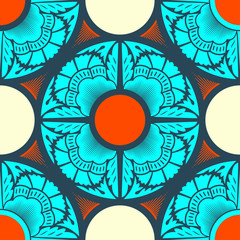 Vector seamless pattern ethnic style background. Vintage decorative texture for wallpapers, backgrounds and page fill. Indian, arabic motive.