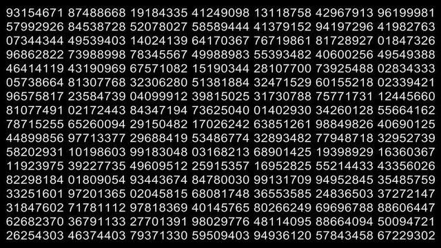 Randomly generated numbers graphic background data hacking concept