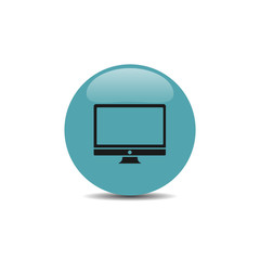Computer icon on blue button