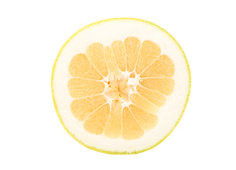 Juicy fruit Oroblanco half isolated on a white background