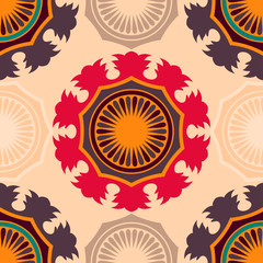Vector seamless pattern ethnic style background. Vintage decorative texture for wallpapers, backgrounds and page fill. Indian, arabic motive.