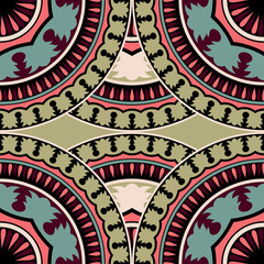 Vector seamless pattern ethnic style background. Vintage decorative texture for wallpapers, backgrounds and page fill. Indian, arabic motive.