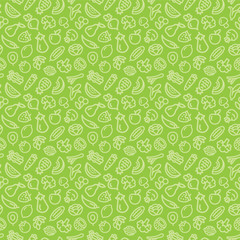 Vegetables and fruits seamless pattern background