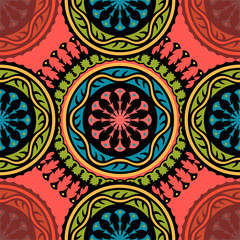 Vector seamless pattern ethnic style background. Vintage decorative texture for wallpapers, backgrounds and page fill. Indian, arabic motive.