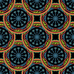 Vector seamless pattern ethnic style background. Vintage decorative texture for wallpapers, backgrounds and page fill. Indian, arabic motive.