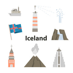 Iceland icon set