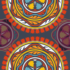 Vector seamless pattern ethnic style background. Vintage decorative texture for wallpapers, backgrounds and page fill. Indian, arabic motive.