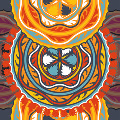 Vector seamless pattern ethnic style background. Vintage decorative texture for wallpapers, backgrounds and page fill. Indian, arabic motive.