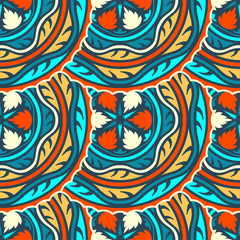 Vector seamless pattern ethnic style background. Vintage decorative texture for wallpapers, backgrounds and page fill. Indian, arabic motive.