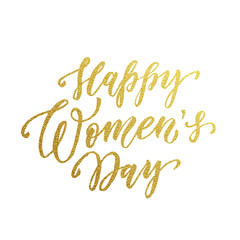 Fototapeta na wymiar Women Day gold glitter text lettering vector
