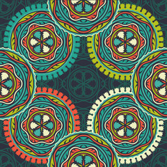 Vector seamless pattern ethnic style background. Vintage decorative texture for wallpapers, backgrounds and page fill. Indian, arabic motive.