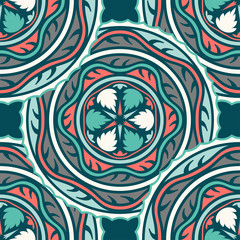 Vector seamless pattern ethnic style background. Vintage decorative texture for wallpapers, backgrounds and page fill. Indian, arabic motive.