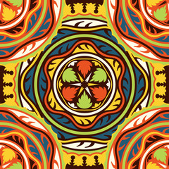 Vector seamless pattern ethnic style background. Vintage decorative texture for wallpapers, backgrounds and page fill. Indian, arabic motive.