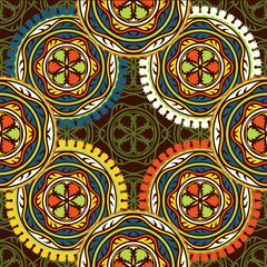 Vector seamless pattern ethnic style background. Vintage decorative texture for wallpapers, backgrounds and page fill. Indian, arabic motive.