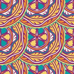 Vector seamless pattern ethnic style background. Vintage decorative texture for wallpapers, backgrounds and page fill. Indian, arabic motive.