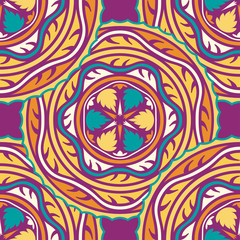 Vector seamless pattern ethnic style background. Vintage decorative texture for wallpapers, backgrounds and page fill. Indian, arabic motive.