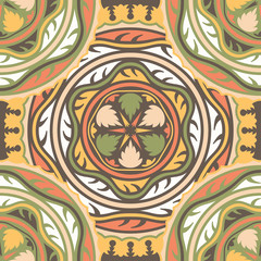 Vector seamless pattern ethnic style background. Vintage decorative texture for wallpapers, backgrounds and page fill. Indian, arabic motive.