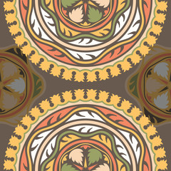 Vector seamless pattern ethnic style background. Vintage decorative texture for wallpapers, backgrounds and page fill. Indian, arabic motive.