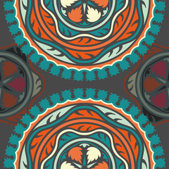 Vector seamless pattern ethnic style background. Vintage decorative texture for wallpapers, backgrounds and page fill. Indian, arabic motive.