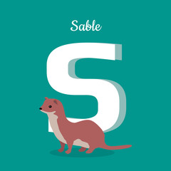 Animal Alphabet Concept in Flat Design