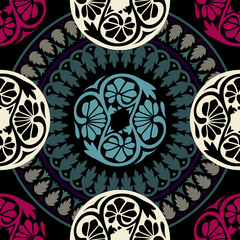 Vector seamless pattern ethnic style background. Vintage decorative texture for wallpapers, backgrounds and page fill. Indian, arabic motive.