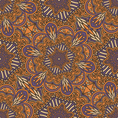 Seamless pattern ethnic style. Vintage decorative texture. Indian, arabic motive.