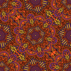 Vector seamless pattern ethnic style background. Vintage decorative texture for wallpapers, backgrounds and page fill. Indian, arabic motive.