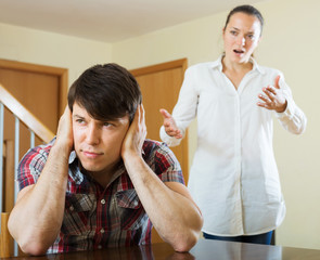 Married couple having quarrel