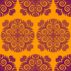 Seamless pattern ethnic style. Vintage decorative texture. Indian, arabic motive.