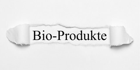 Bio-Produkte auf weißen gerissenen Papier