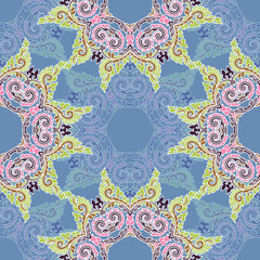 Vector seamless pattern ethnic style background. Vintage decorative texture for wallpapers, backgrounds and page fill. Indian, arabic motive.