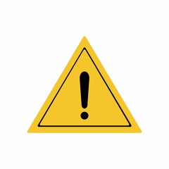 Warning sign vector design isolated on white background