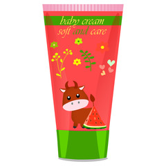 Baby cream tube with kids design