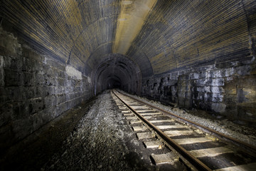 Abandoned Railroad Tunnel with Tracks and Rails - Pennsylvania