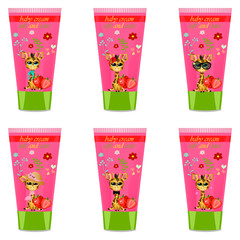 Baby cream tube with kids design