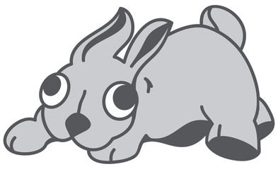 The stuffed toy of the rabbit