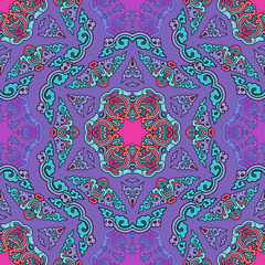 Seamless pattern ethnic style. Vintage decorative texture. Indian, arabic motive.