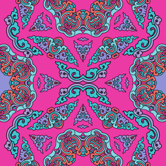 Seamless pattern ethnic style. Vintage decorative texture. Indian, arabic motive.