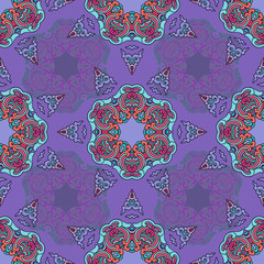 Seamless pattern ethnic style. Vintage decorative texture. Indian, arabic motive.