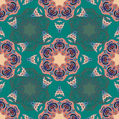 Seamless pattern ethnic style. Vintage decorative texture. Indian, arabic motive.