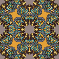 Seamless pattern ethnic style. Vintage decorative texture. Indian, arabic motive.
