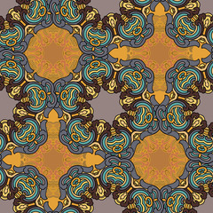Seamless pattern ethnic style. Vintage decorative texture. Indian, arabic motive.