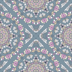 Vector seamless pattern ethnic style background. Vintage decorative texture for wallpapers, backgrounds and page fill. Indian, arabic motive.