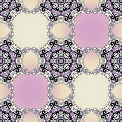 Vector seamless pattern ethnic style background. Vintage decorative texture for wallpapers, backgrounds and page fill. Indian, arabic motive.