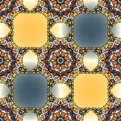 Vector seamless pattern ethnic style background. Vintage decorative texture for wallpapers, backgrounds and page fill. Indian, arabic motive.