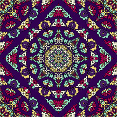 Vector seamless pattern ethnic style background. Vintage decorative texture for wallpapers, backgrounds and page fill. Indian, arabic motive.