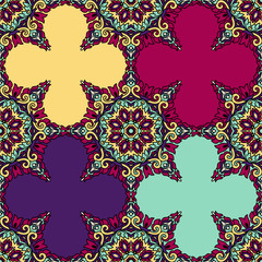 Vector seamless pattern ethnic style background. Vintage decorative texture for wallpapers, backgrounds and page fill. Indian, arabic motive.