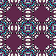 Vector seamless pattern ethnic style background. Vintage decorative texture for wallpapers, backgrounds and page fill. Indian, arabic motive.