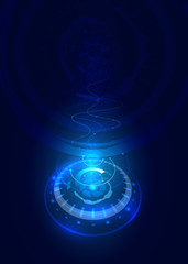 Futuristic interface, HUD, technology background, sci-fi vector